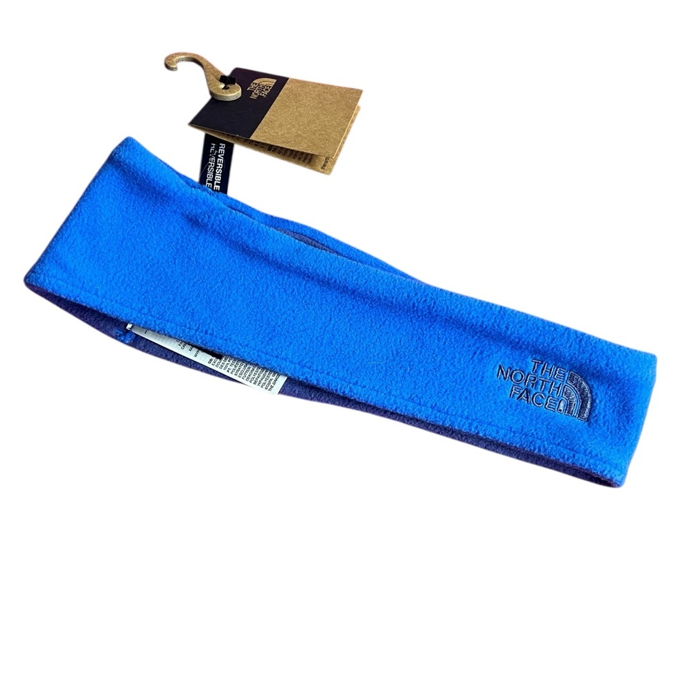 The North Face kids blue reversible fleece headband